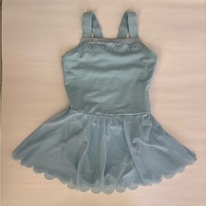 Precious kids Light Blue scalloped dance leotard with skirt